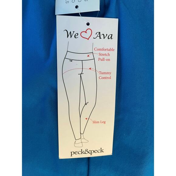 Peck & Peck Ava Blue Aster Ankle Pants Size 12 Tummy Control Slim Leg NWT - Picture 5 of 14